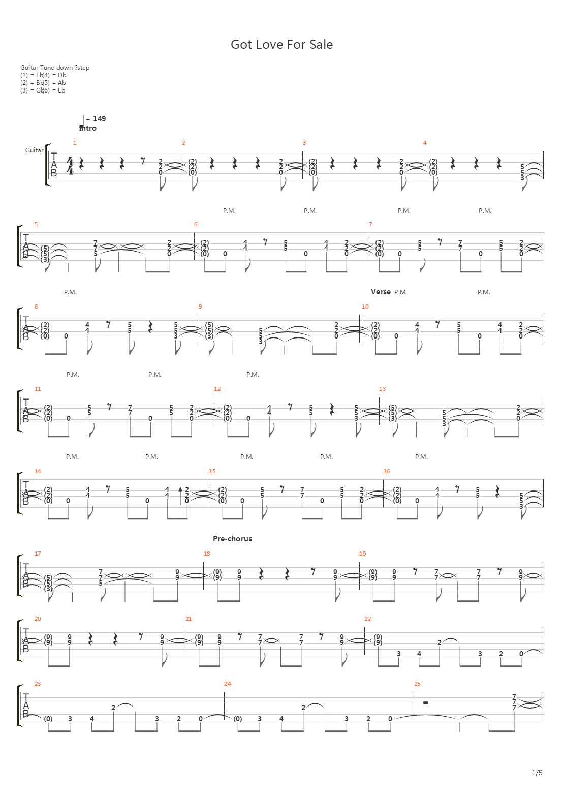 Got Love For Sale吉他谱