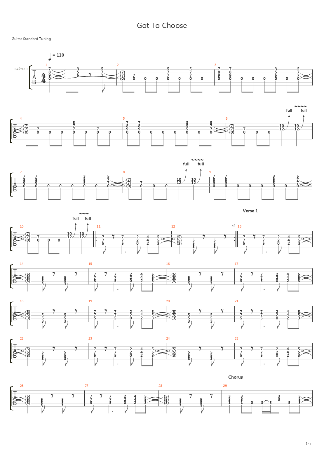 Got To Choose吉他谱
