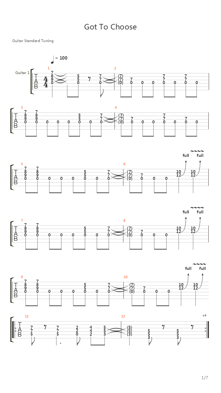 Got To Choose吉他谱