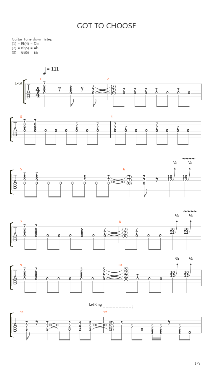 Got To Choose吉他谱