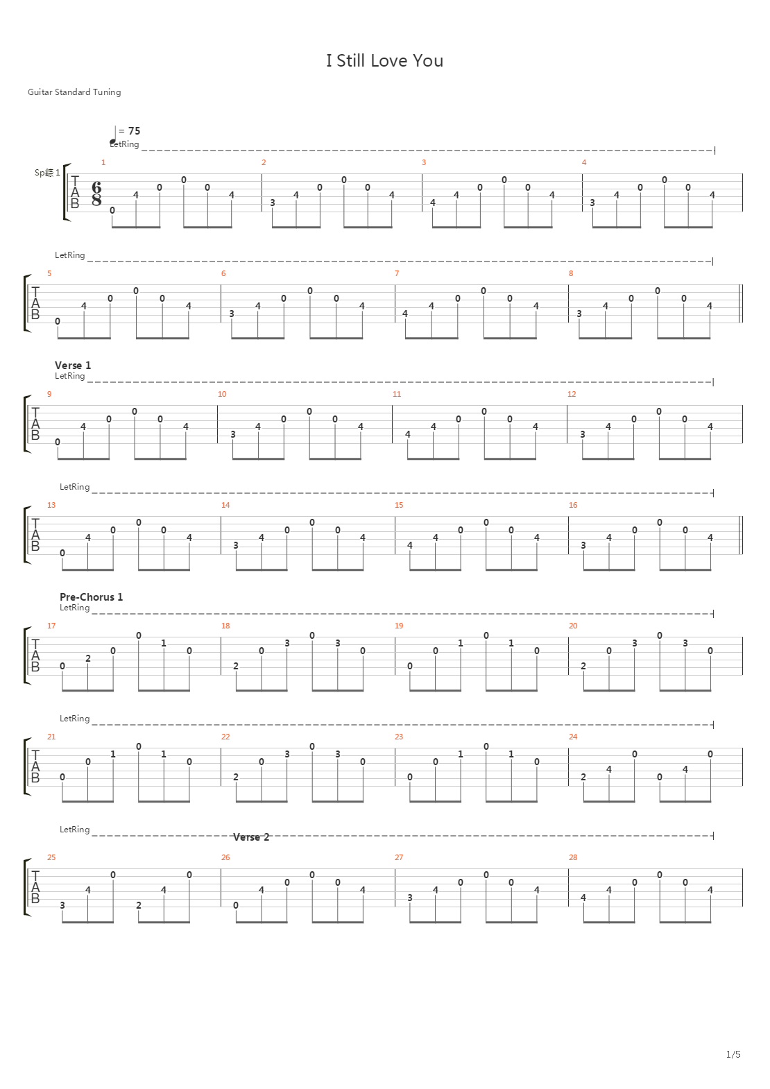 I Still Love You吉他谱