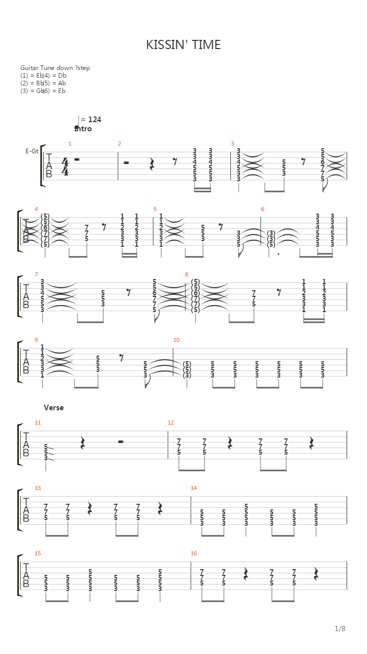 Kissin Time吉他谱
