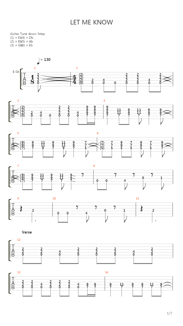 Let Me Know吉他谱