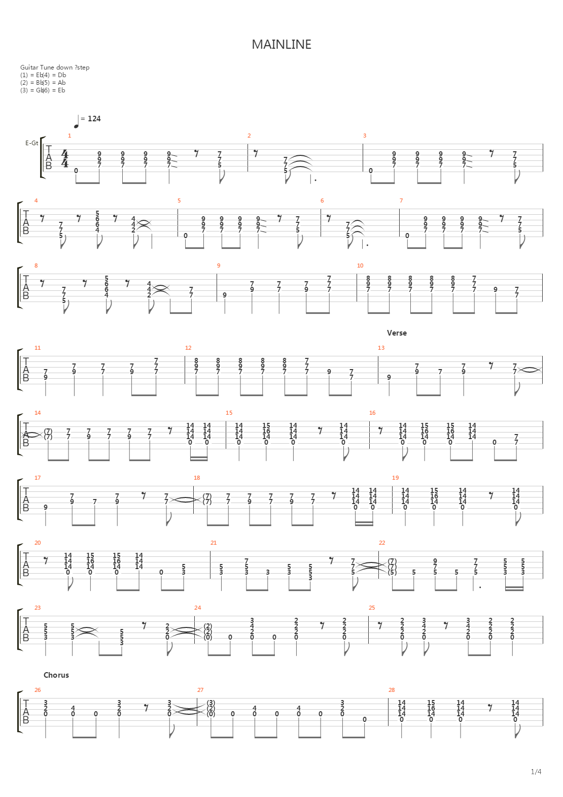 Mainline吉他谱