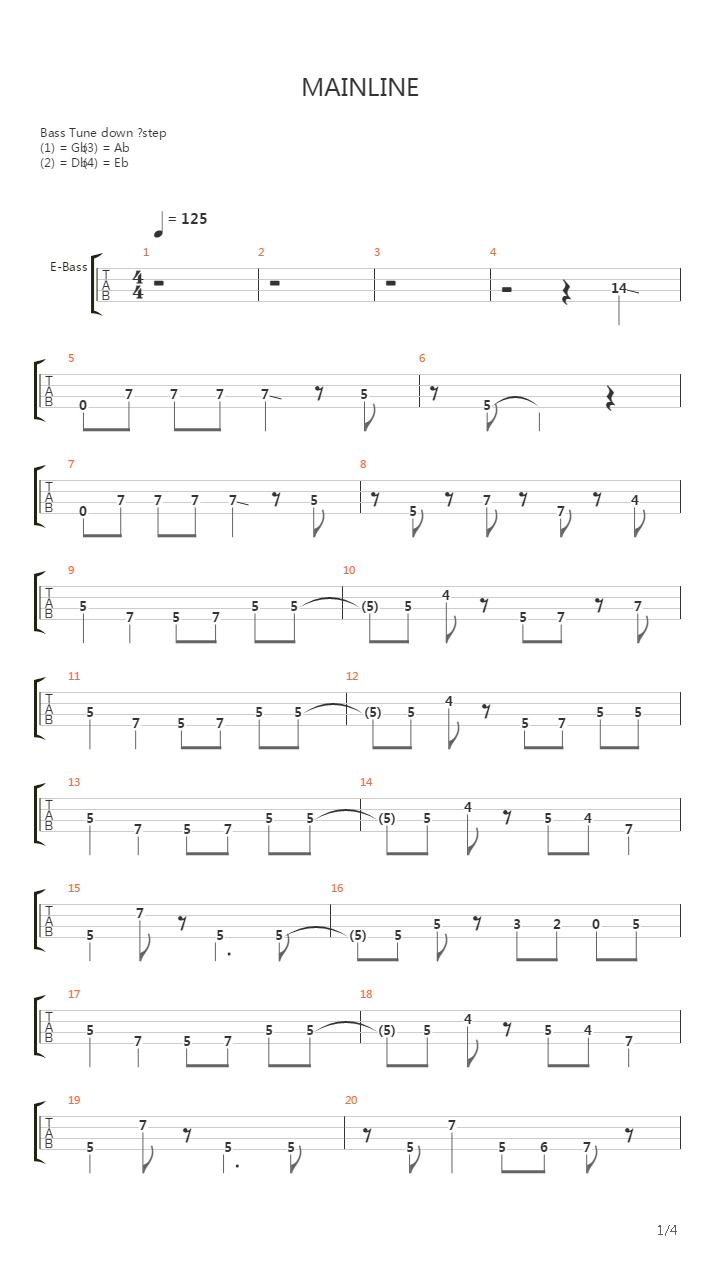 Mainline吉他谱