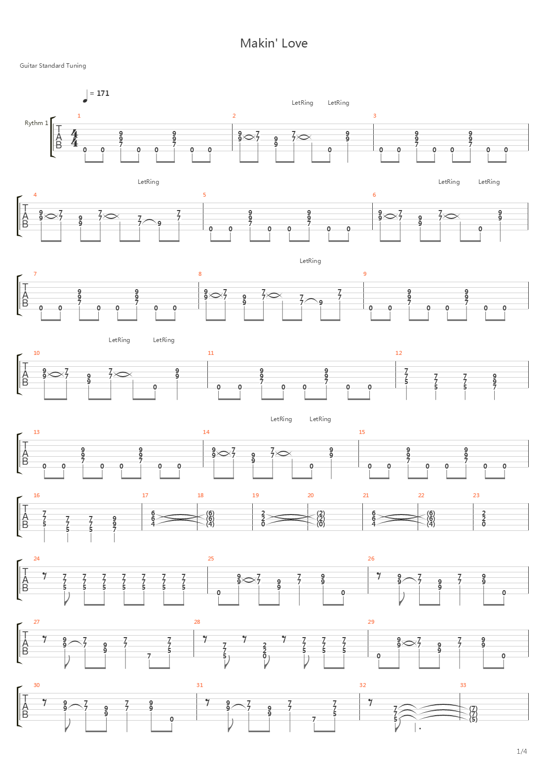 Makin Love吉他谱