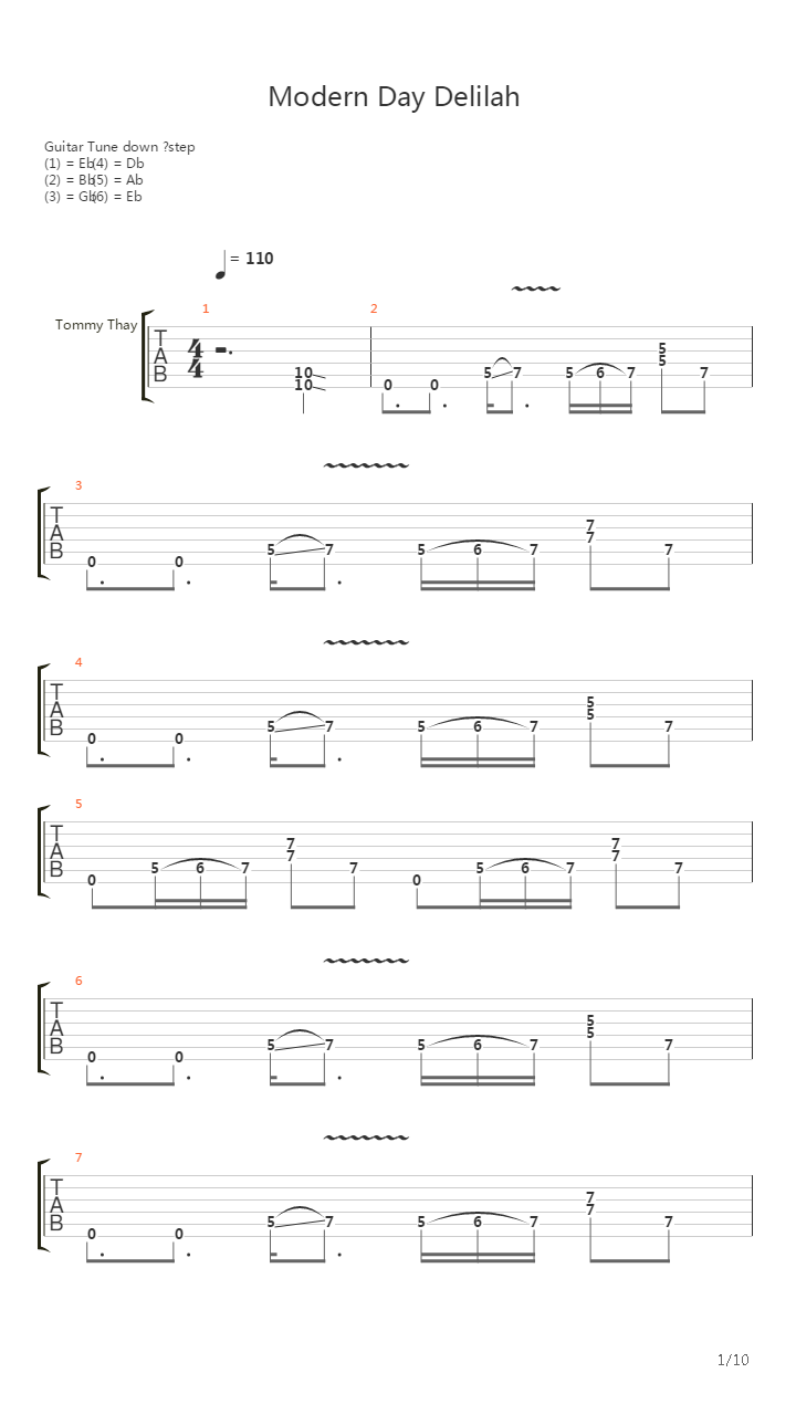 Modern Day Delilah吉他谱