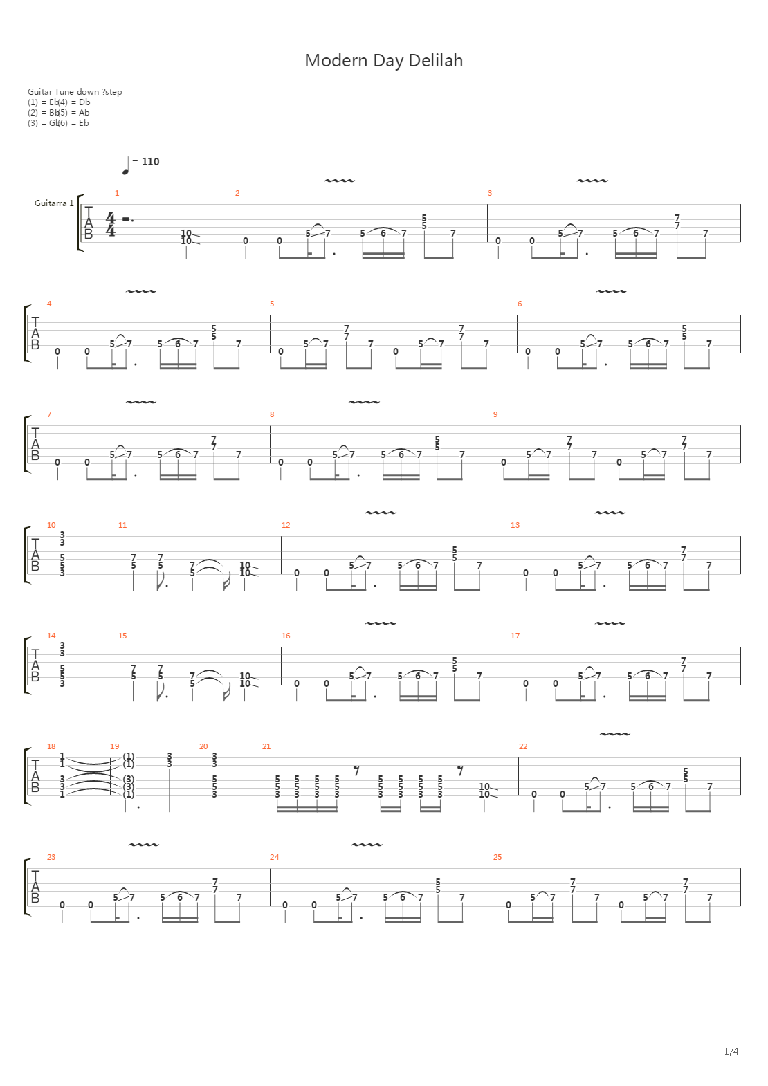 Modern Day Delilah吉他谱