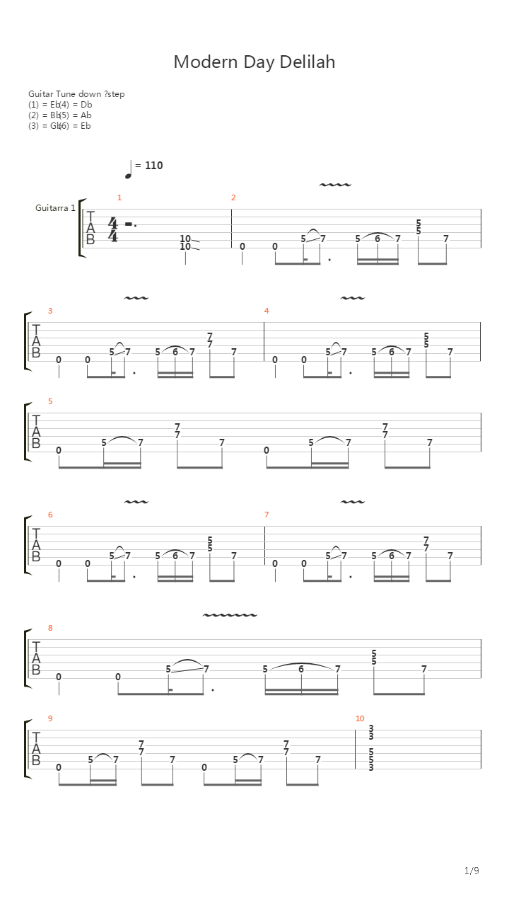 Modern Day Delilah吉他谱