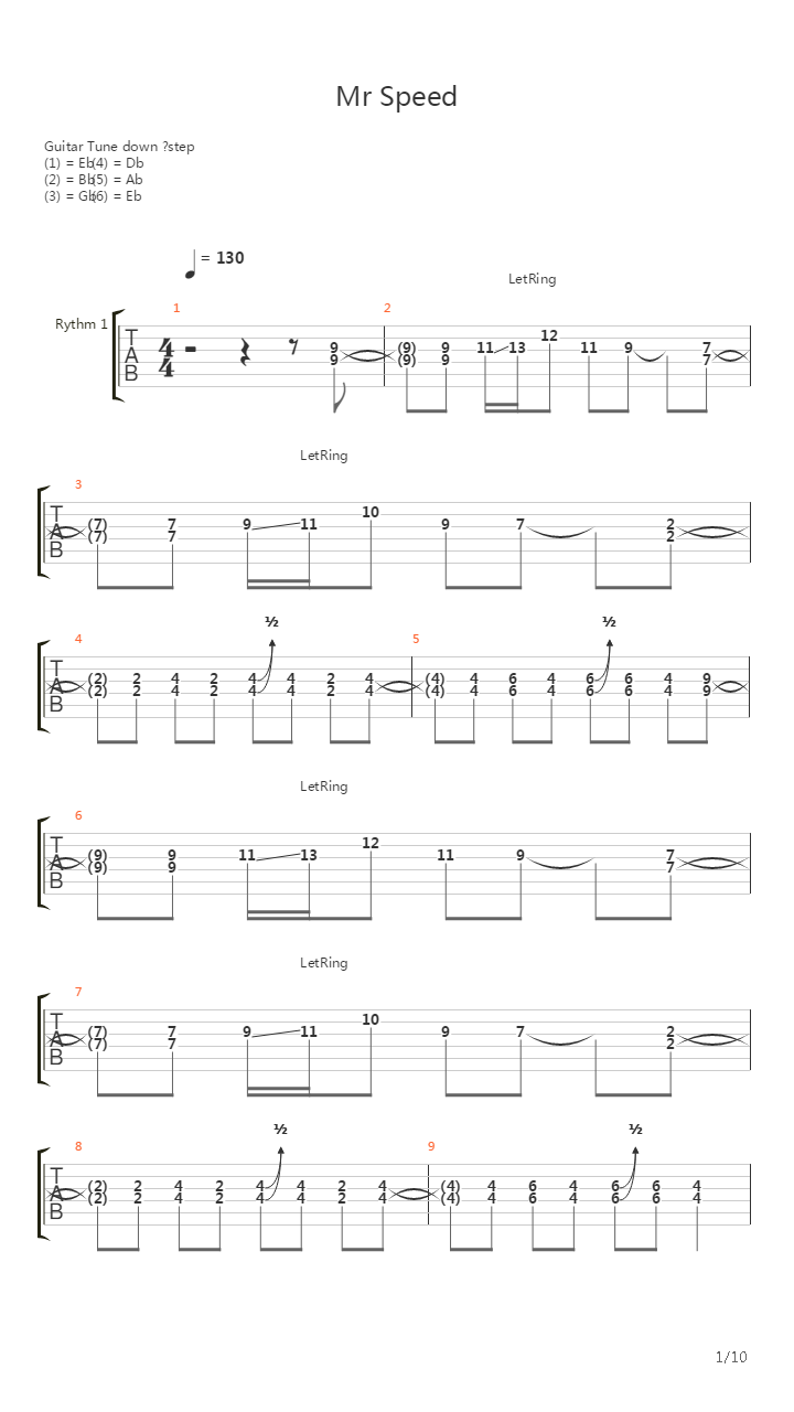 Mr Speed吉他谱