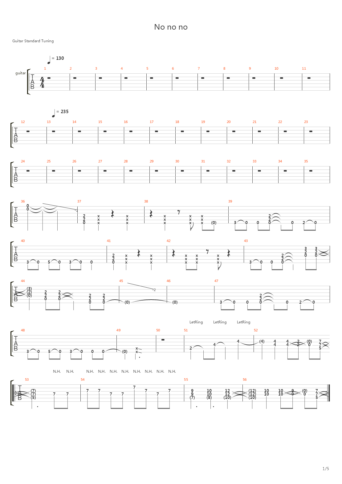 No No No吉他谱