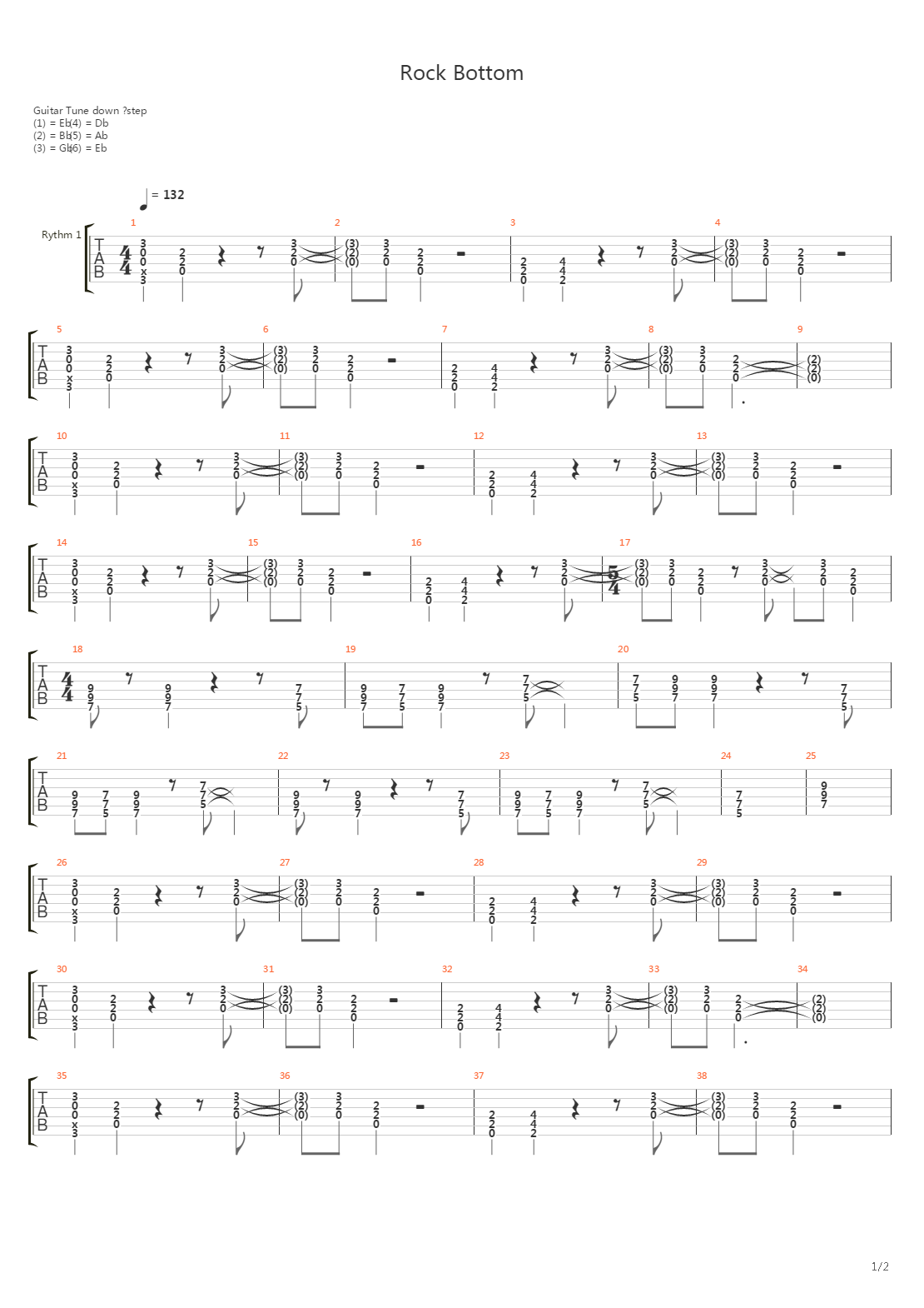 Rock Bottom吉他谱