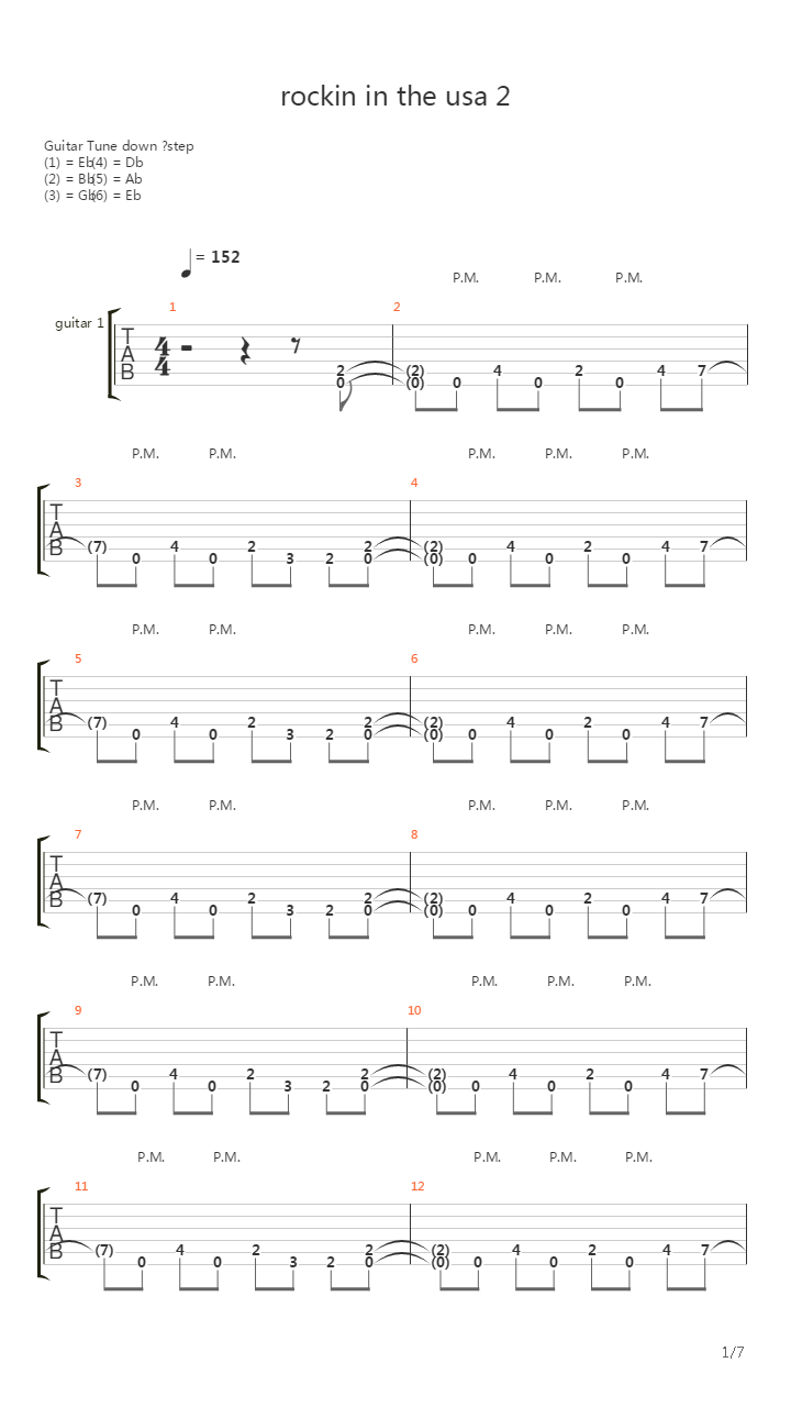 Rockin In The Usa吉他谱
