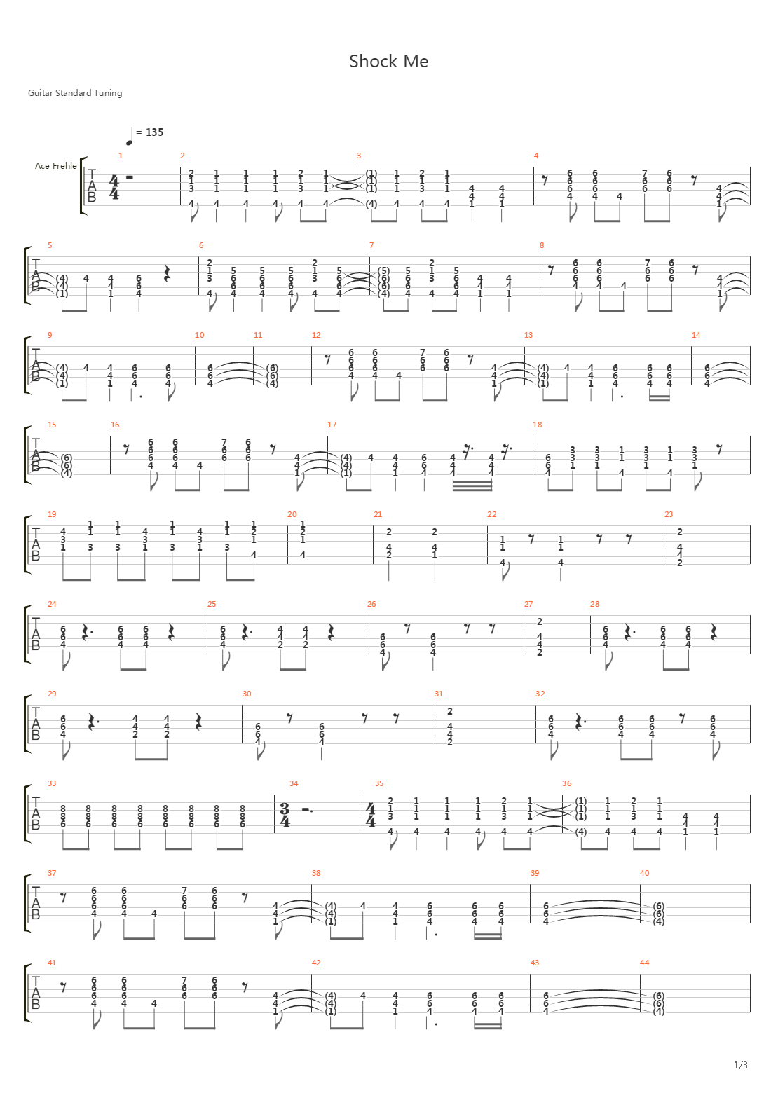 Shock Me吉他谱