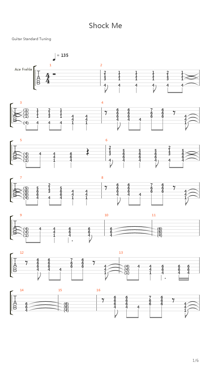 Shock Me吉他谱