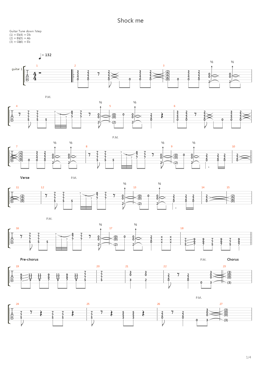 Shock Me吉他谱