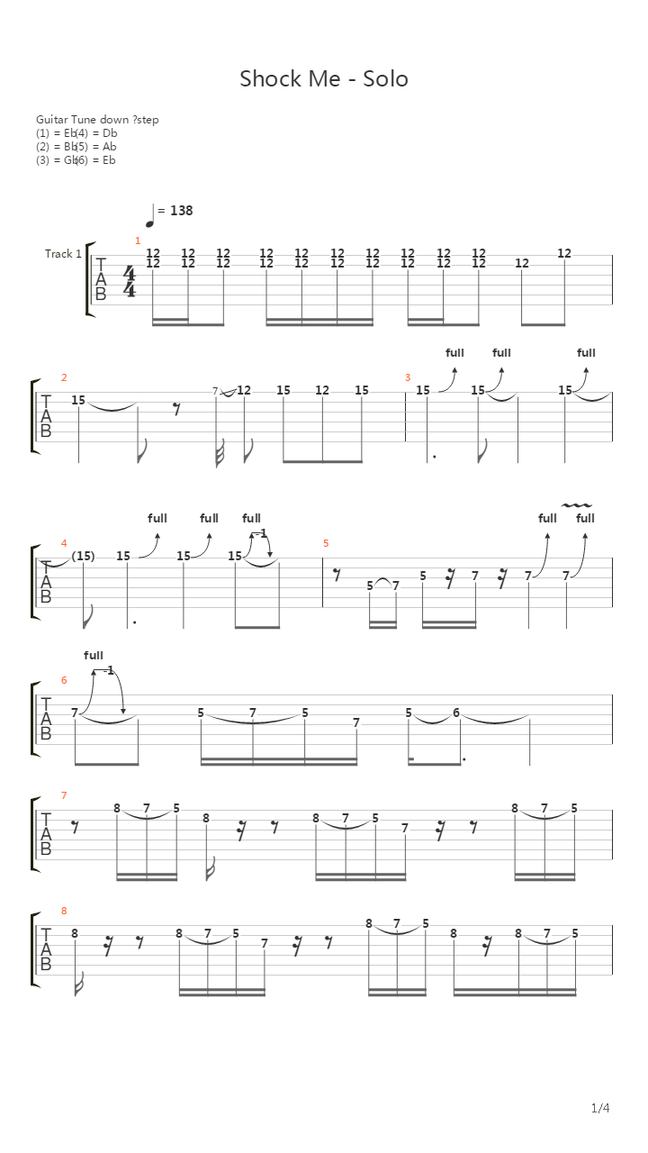 Shock Me吉他谱