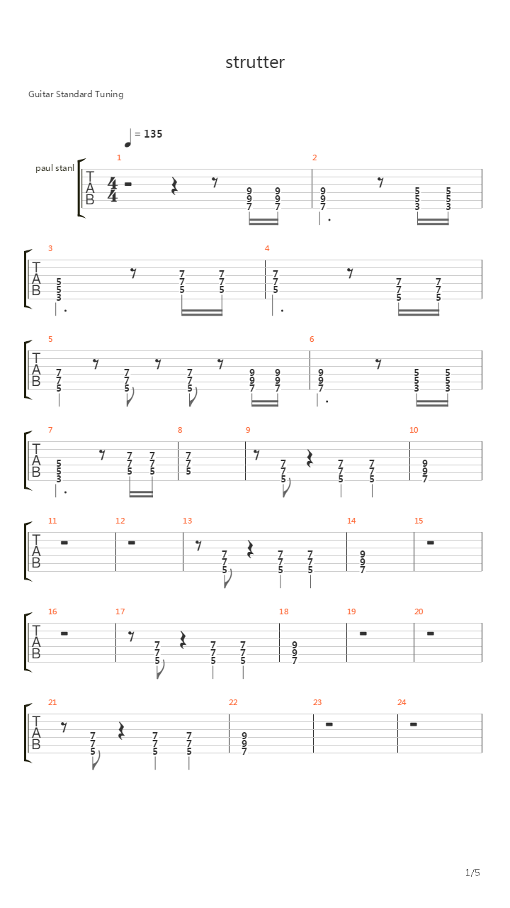 Strutter吉他谱