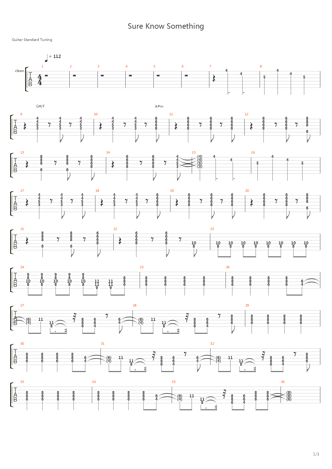 Sure Know Something吉他谱