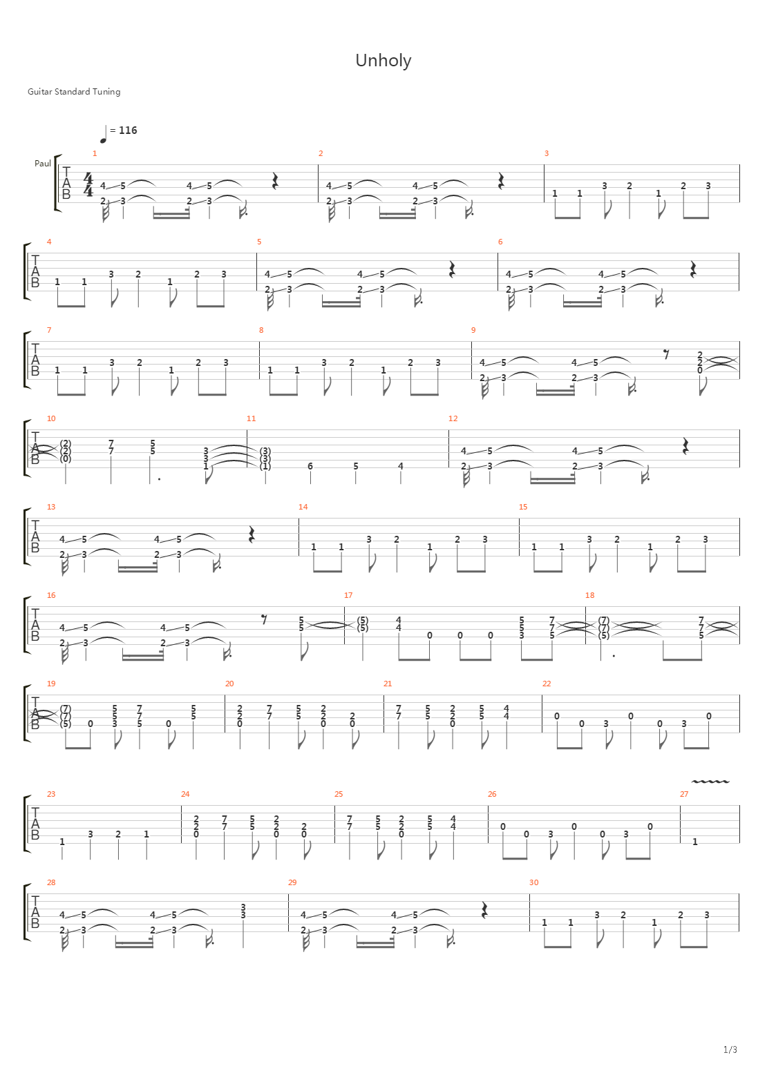 Unholy吉他谱