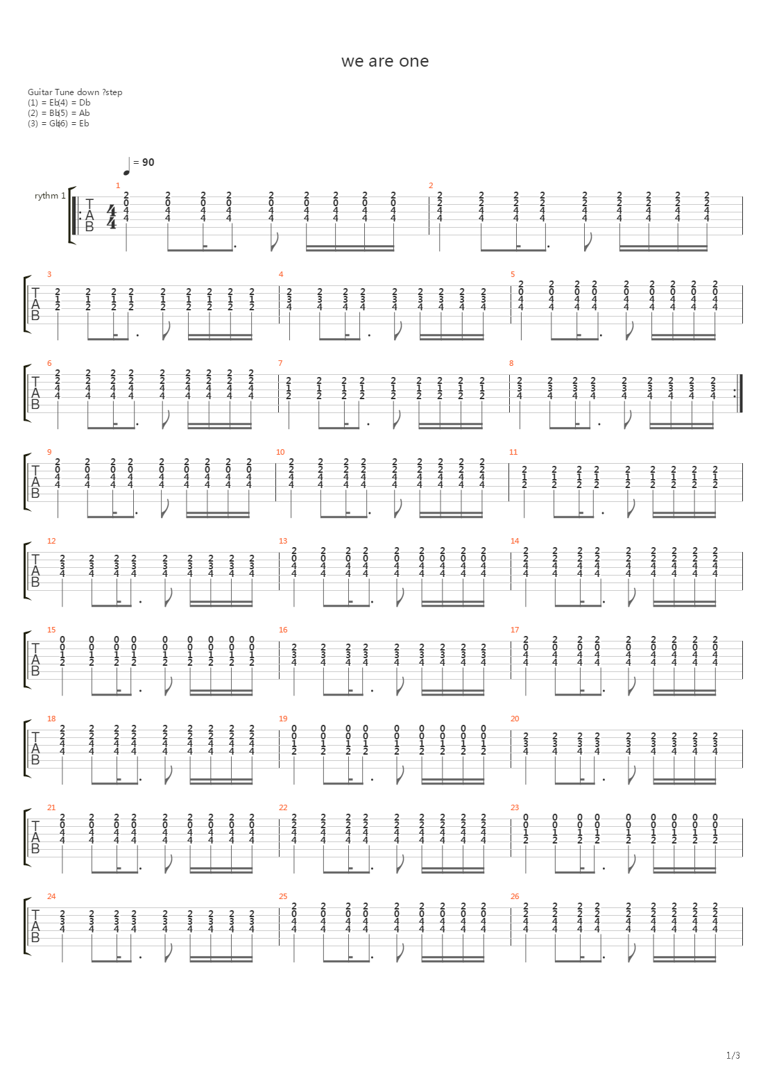 We Are One吉他谱