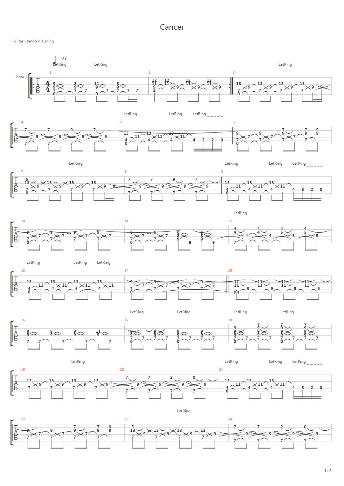 Cancer吉他谱