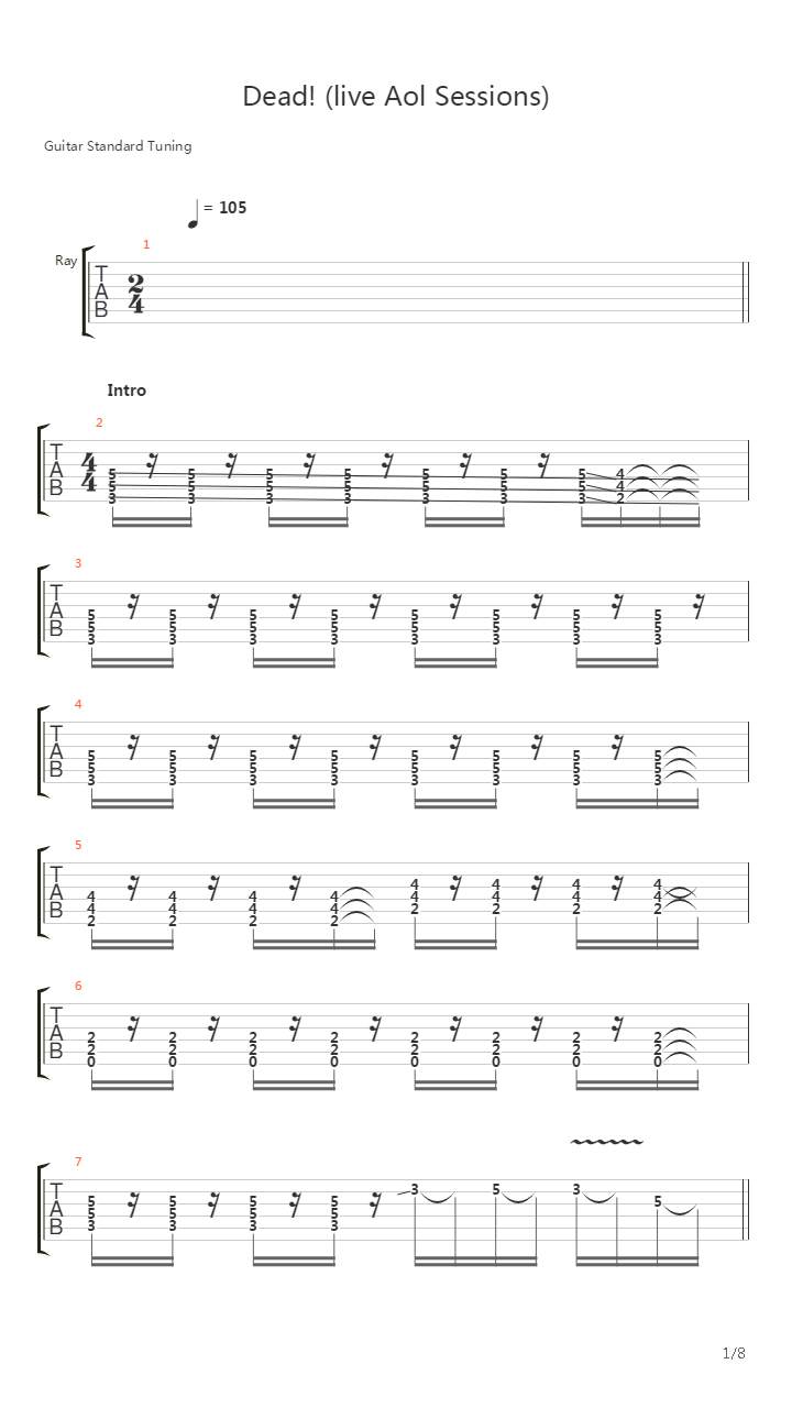 Dead吉他谱