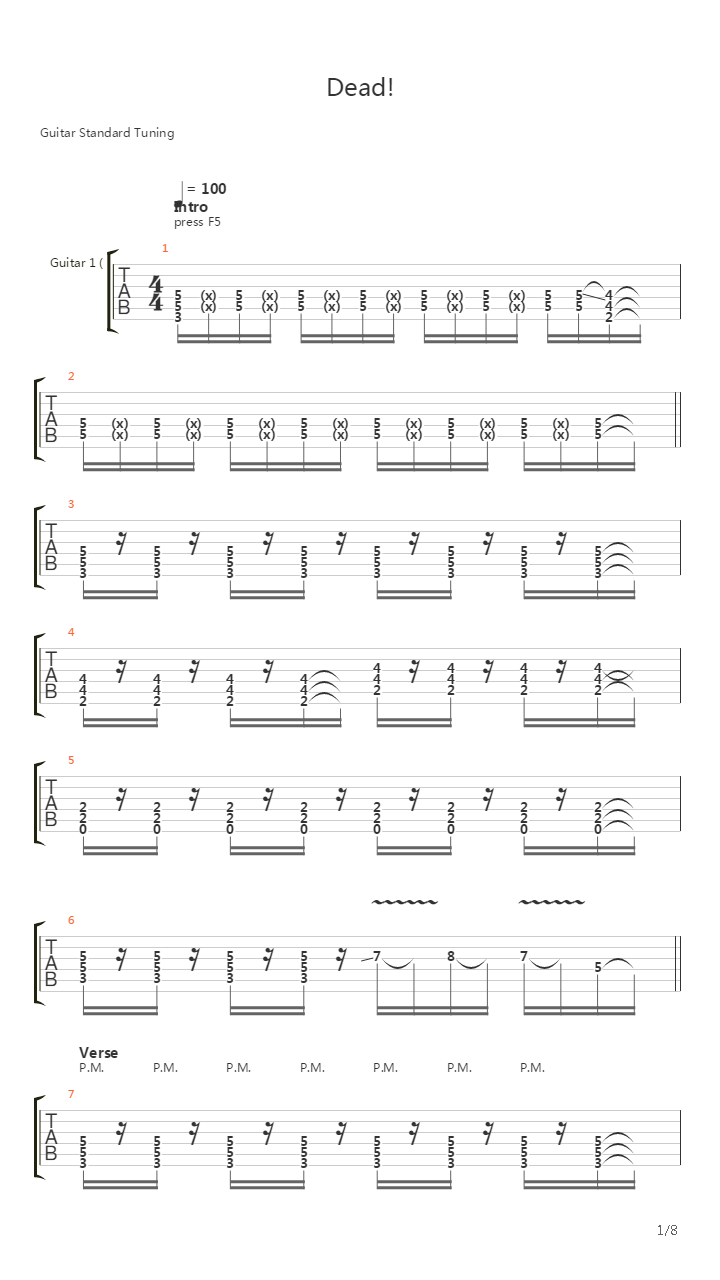 Dead吉他谱