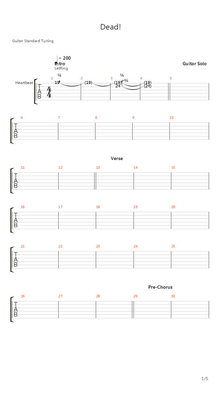 Dead吉他谱