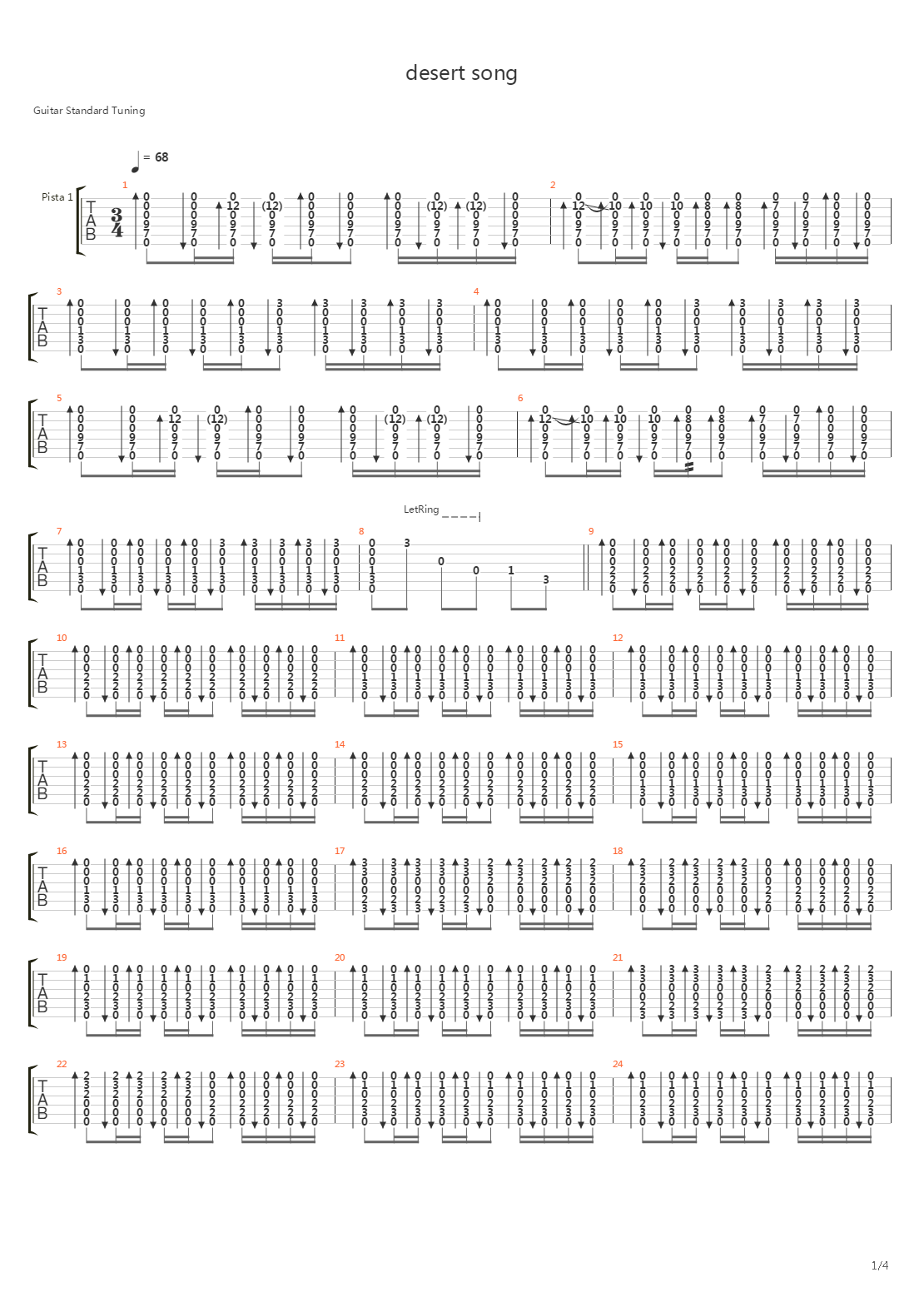 Desert Song吉他谱