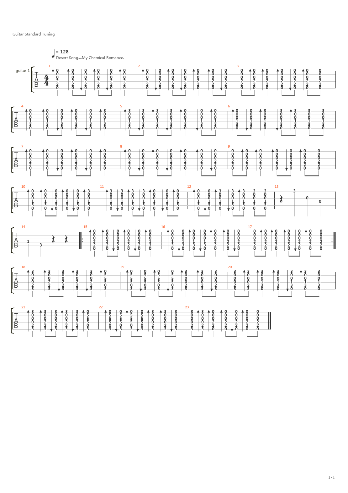 Desert Song吉他谱