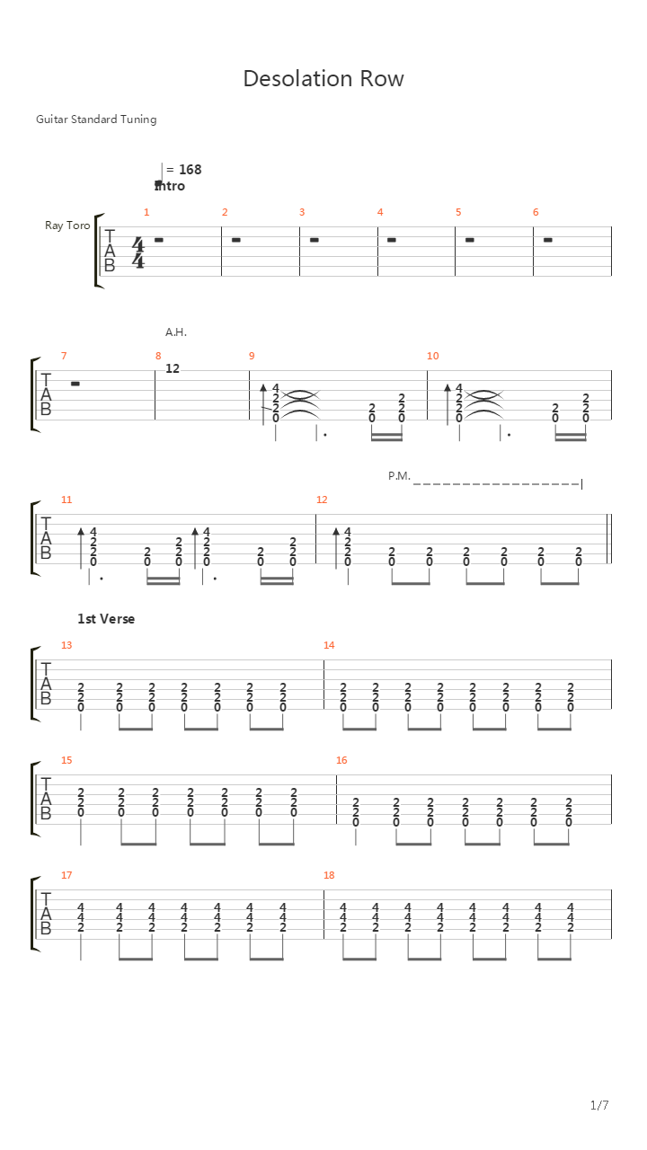 Desolation Row吉他谱