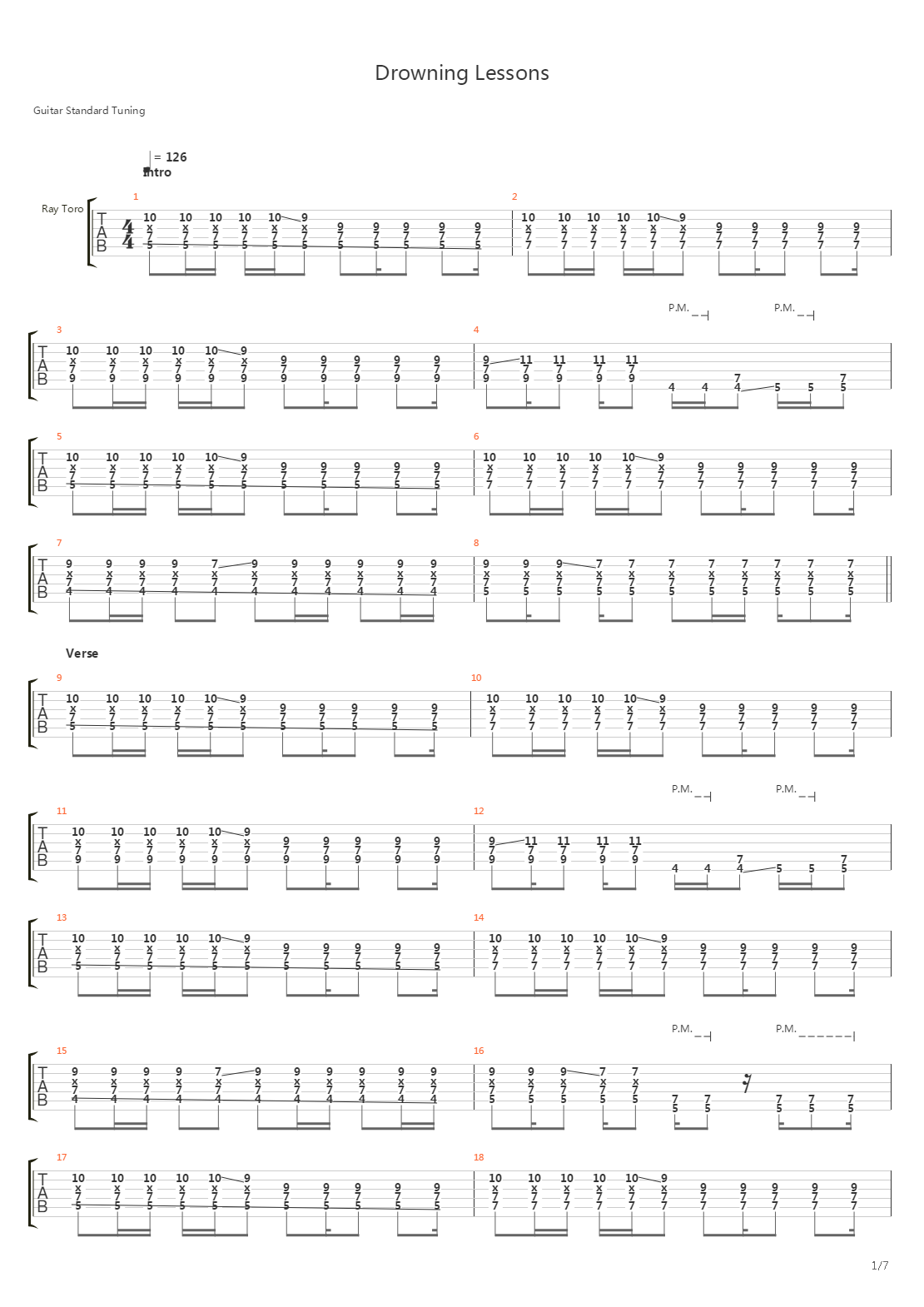 Drowning Lessons吉他谱