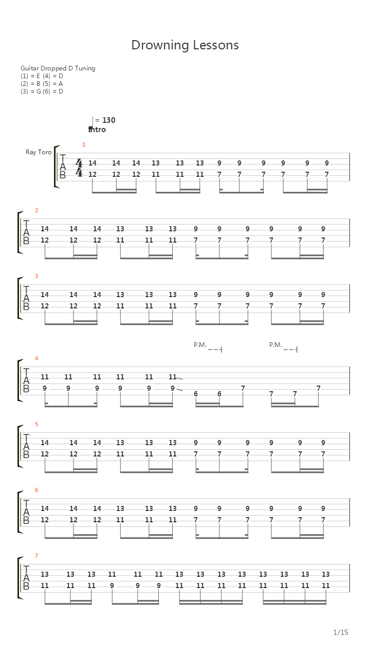 Drowning Lessons吉他谱