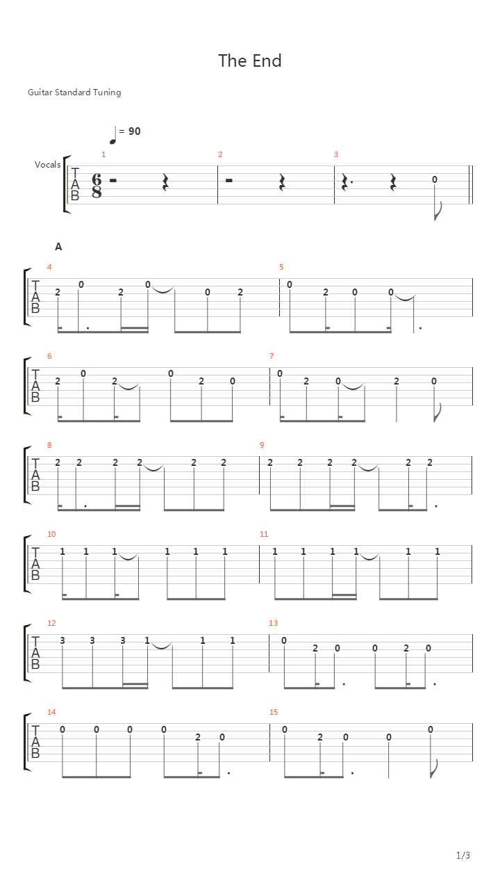 End吉他谱