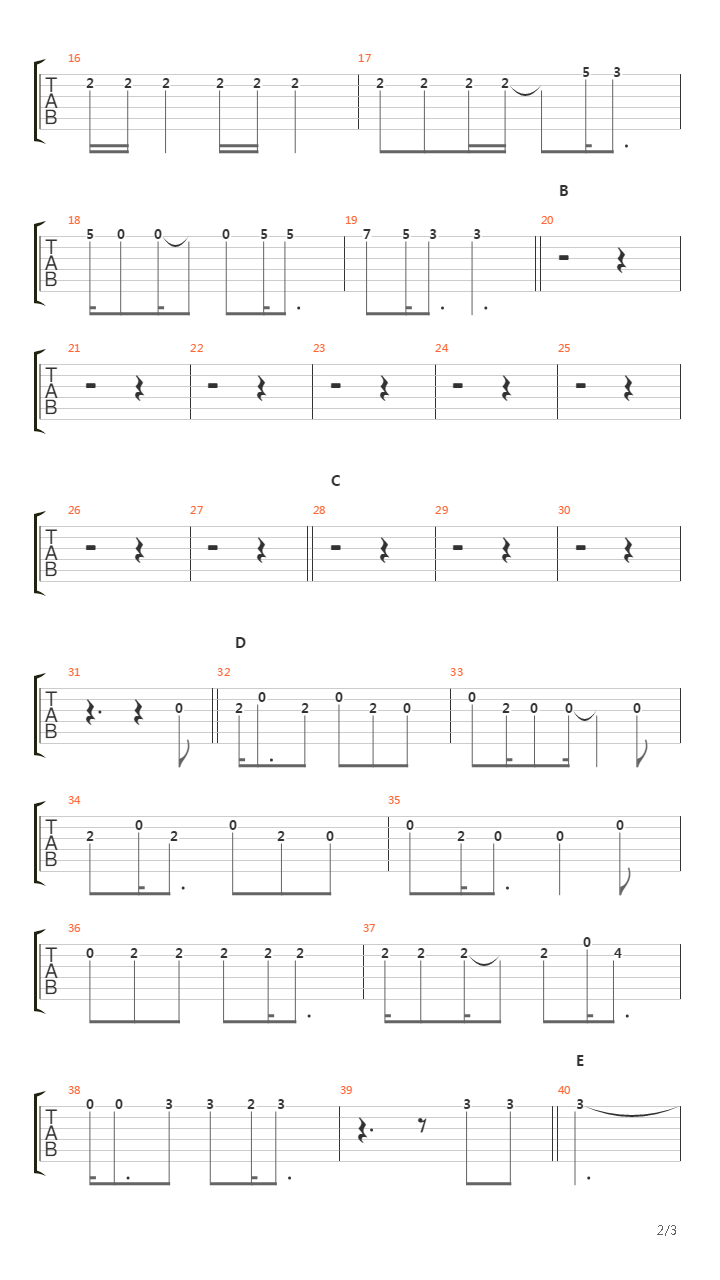 End吉他谱