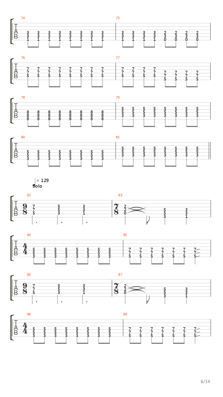 Famous Last Words(10)吉他谱