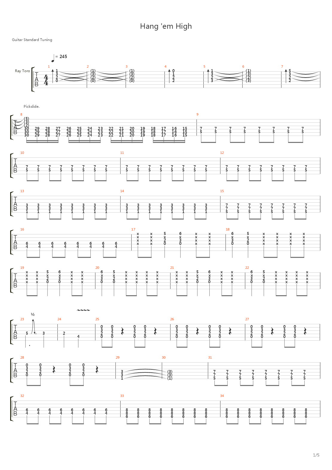 Hang Em High吉他谱