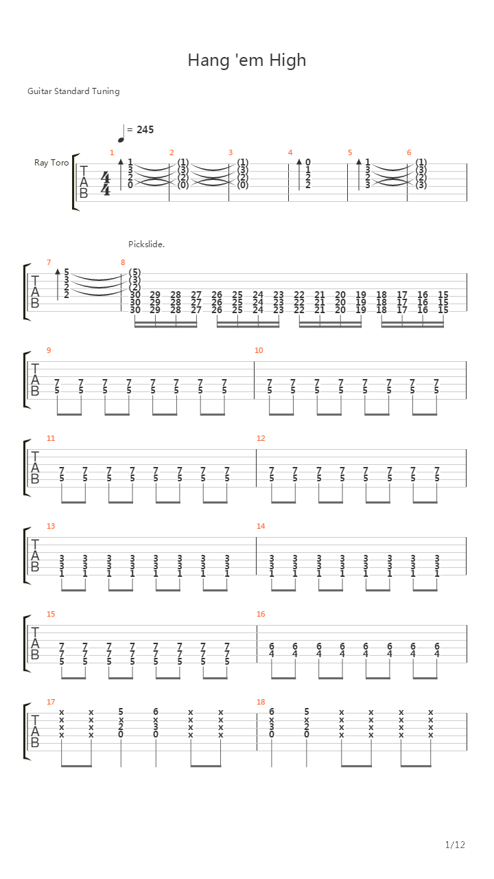 Hang Em High吉他谱