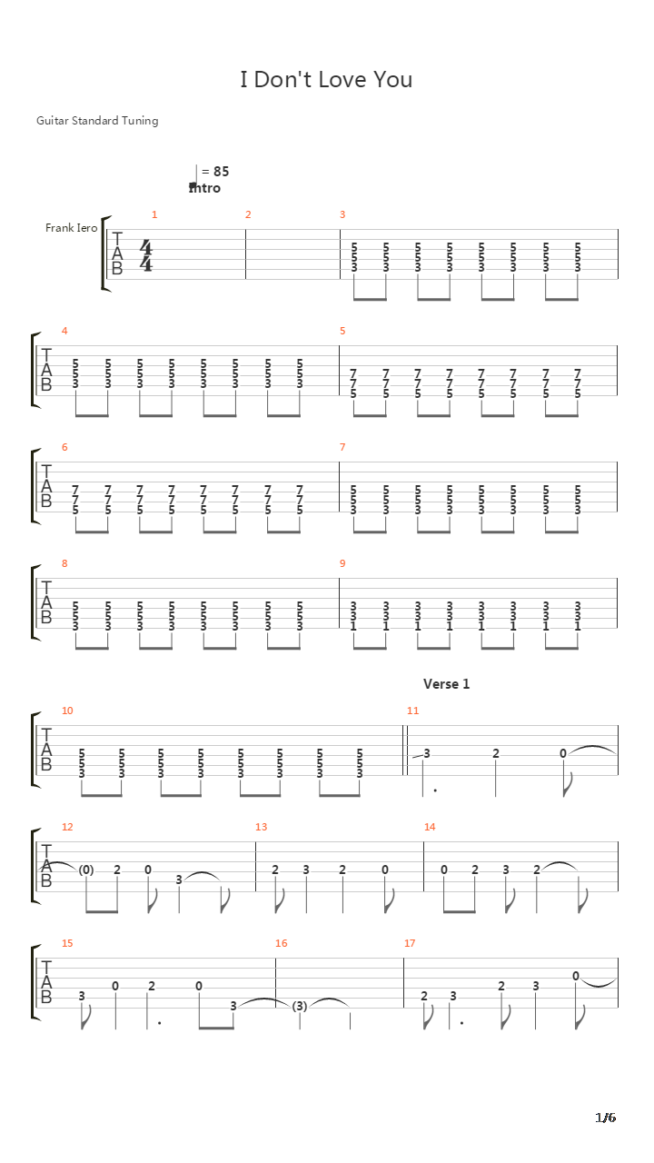 I Dont Love You吉他谱