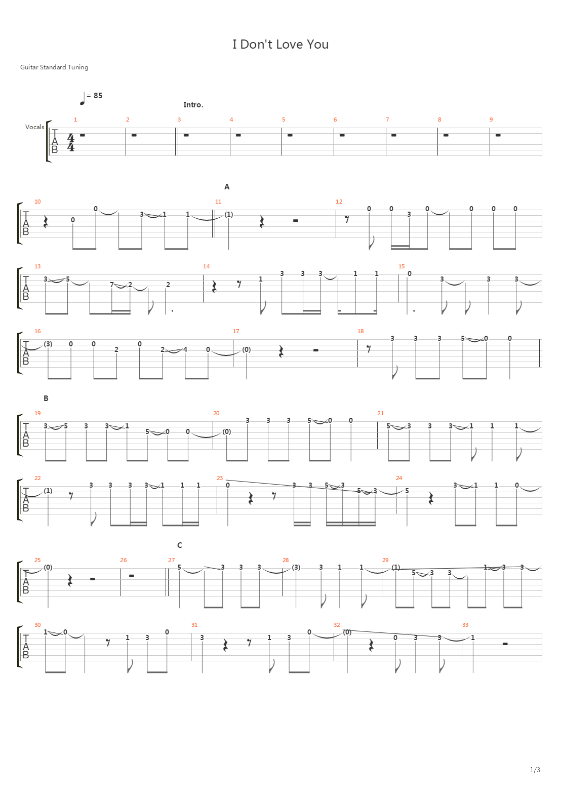 I Dont Love You(10)吉他谱