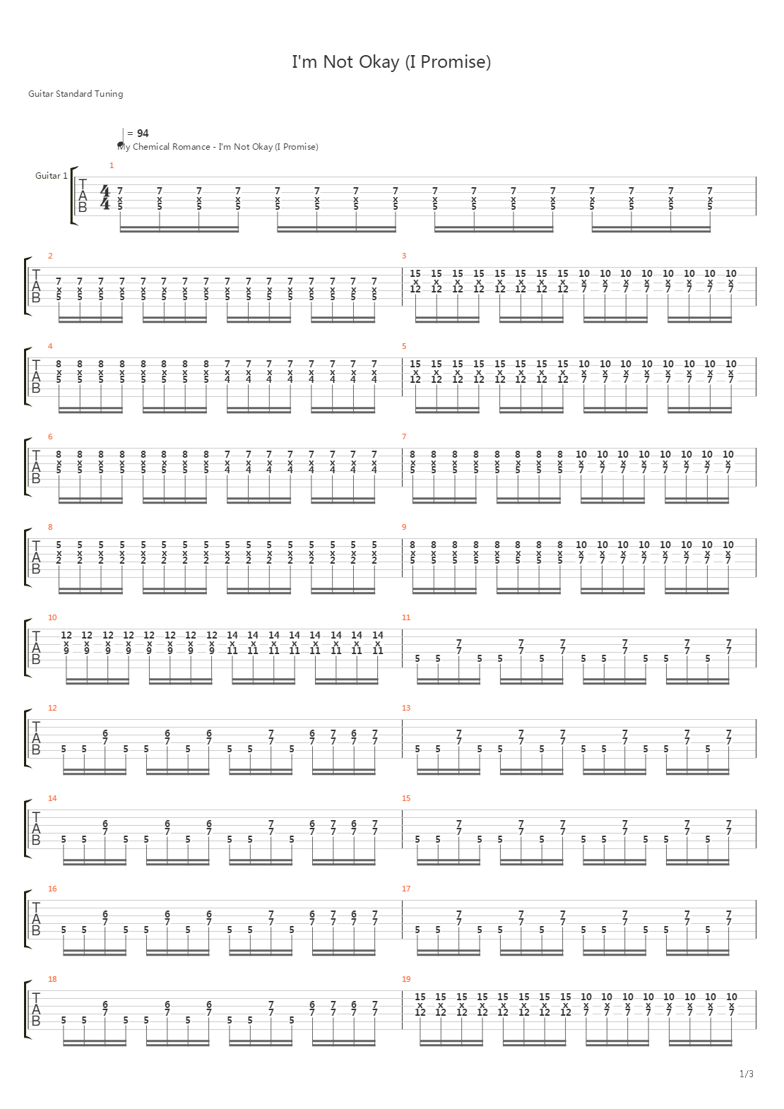 Im Not Okay I Promise吉他谱