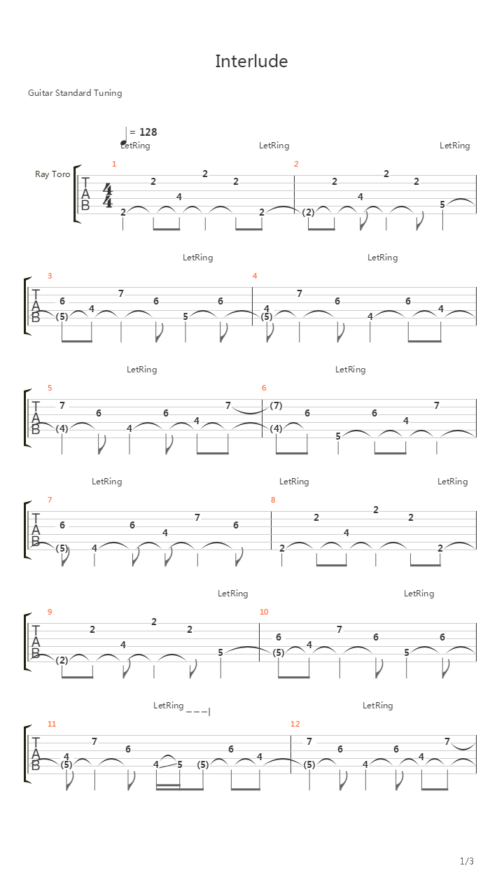 Interlude吉他谱