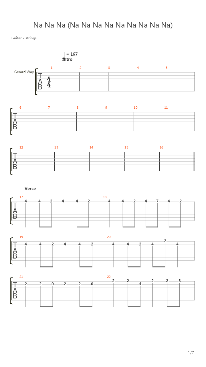 Na Na Na吉他谱