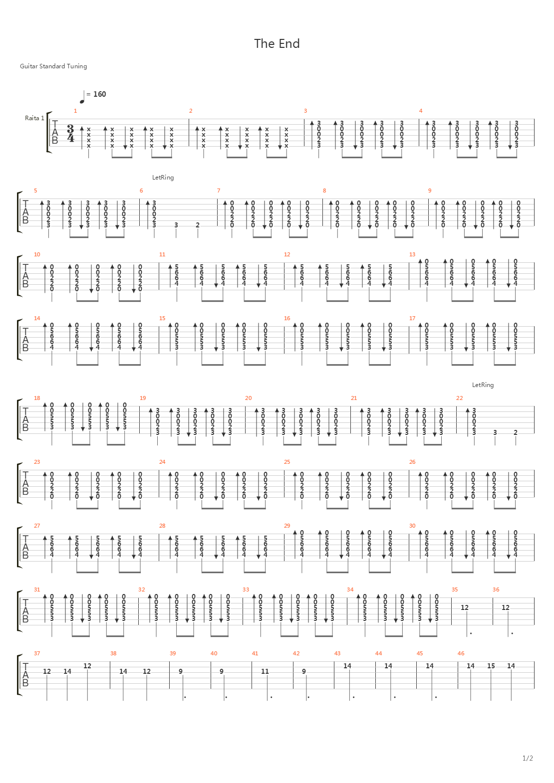 The End吉他谱