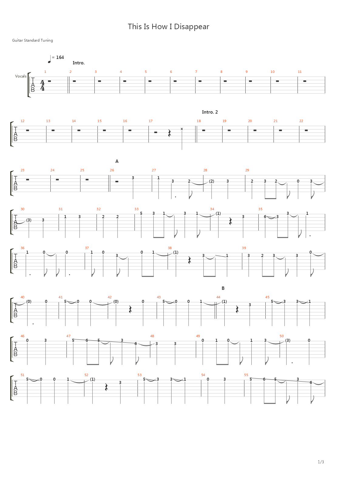 This Is How I Disappear吉他谱
