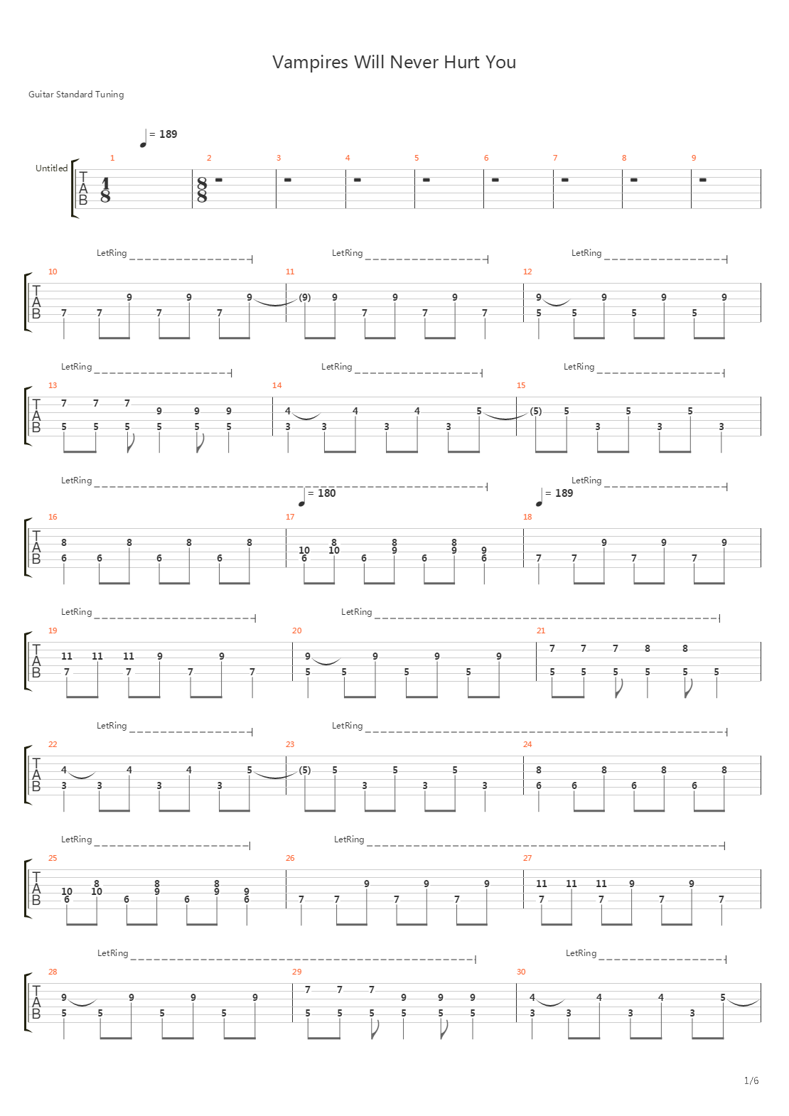 Vampires Will Never Hurt You吉他谱