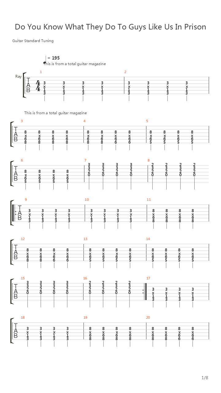 You Know What They Do To Guys Like Us In Prison吉他谱