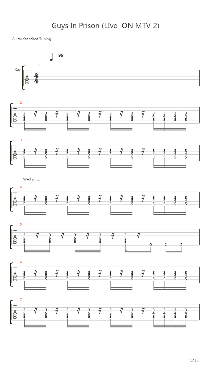 You Know What They Do To Guys Like Us Un Prisionlive吉他谱