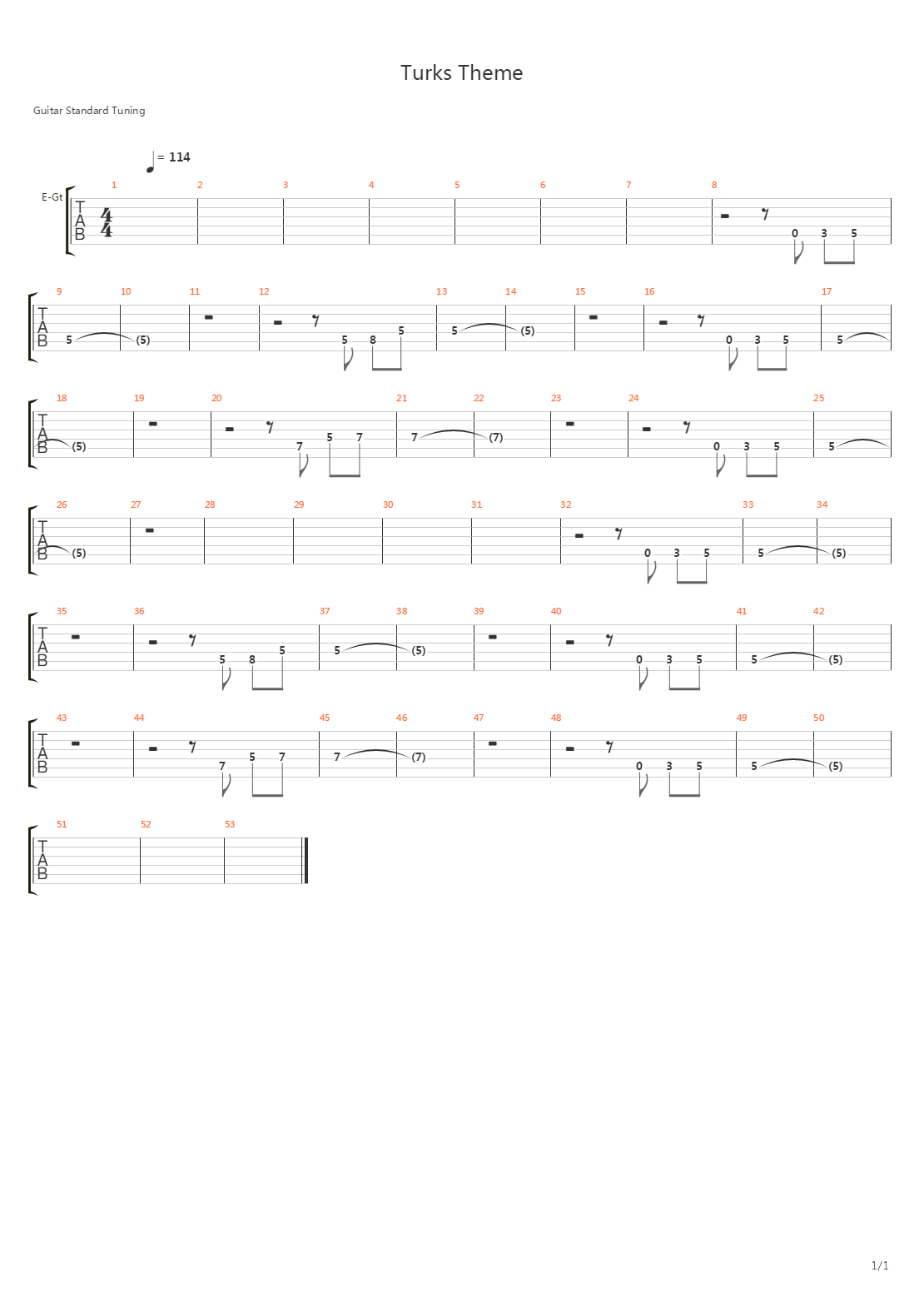 最终幻想7 - タークスのテーマ(Turks Theme)吉他谱